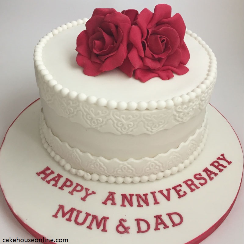 Party Decorz Happy Anniversary Mom & Dad Cake Topper | 5 Inch, 1pcs Golden  Acrylic Happy Anniversary Cake Topper /Cupcake Topper