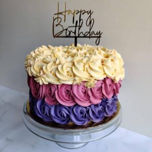 buttercream rose birthday cake