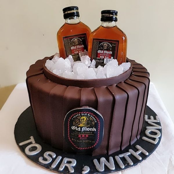 Old Monk Fondant Rum Cake