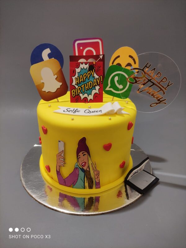 Social Media Fondant Birthday Cake