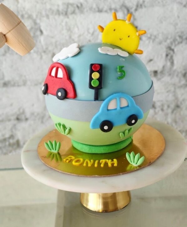 Car Pinata Hammer Cake