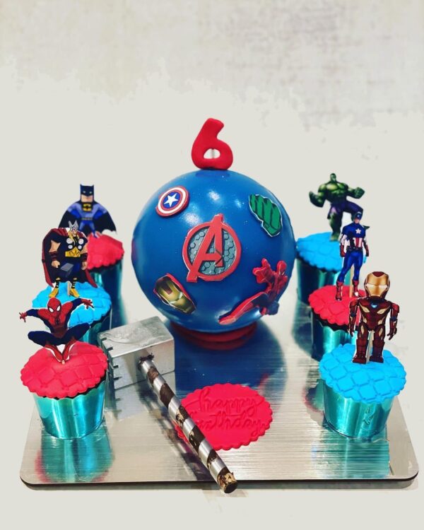 Rocking Avengers Pinata Cake