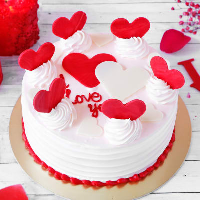 Order Hearts Bounty Valentine Fondant Cake 1 kg Online at Best Price, Free  Delivery|IGP Cakes
