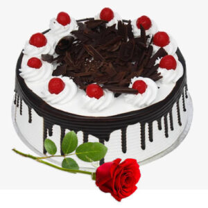 Black Forest Cake With Rose