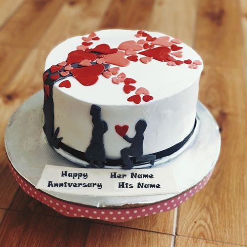Send happy anniversary cake with flower design topping online by GiftJaipur  in Rajasthan