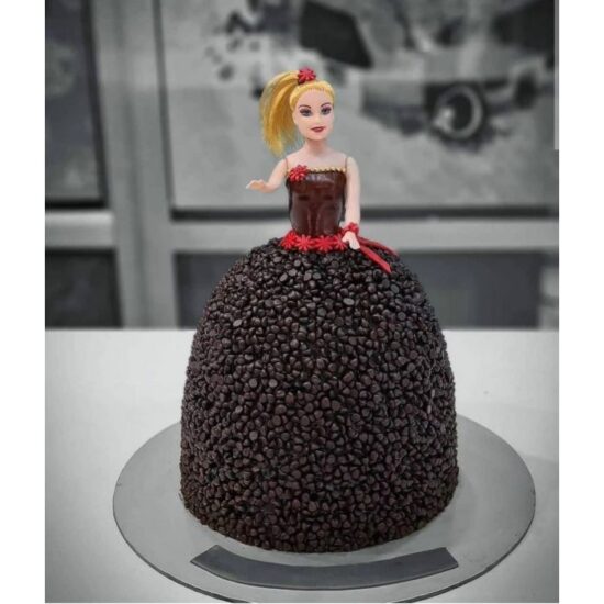 Choco Chip Barbie Doll Cake - Cake House Online