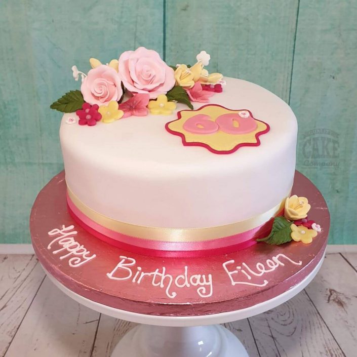 Pink Floral Wedding Cake - Cake House Online