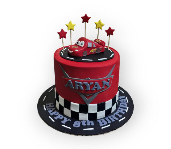 Car Theme Fondant Birthday Cake