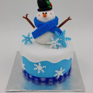 Snow Man Fondant Cake